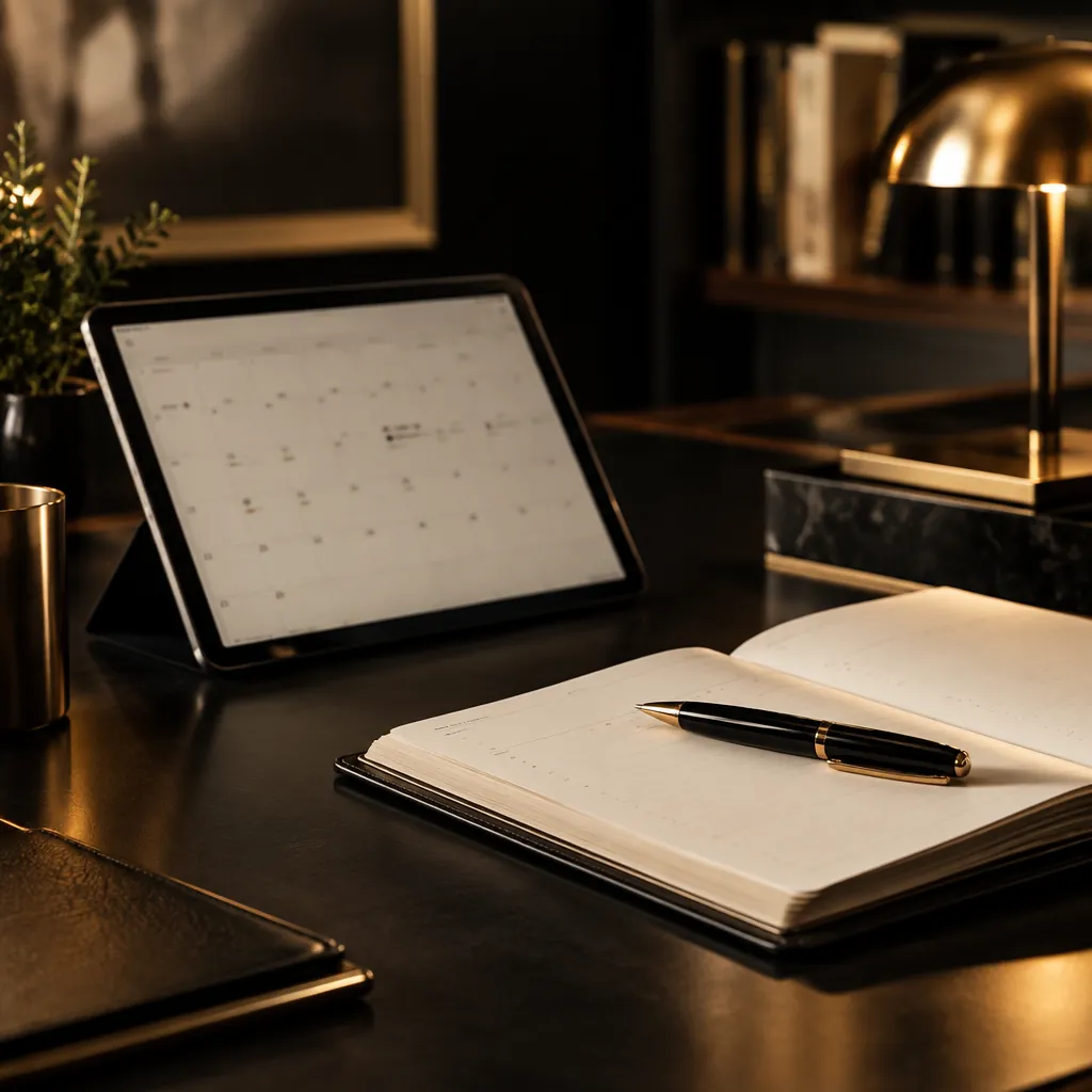 Calendar tablet and open planner