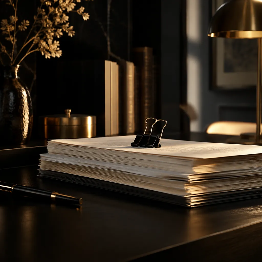 Organized documents with a binder clip